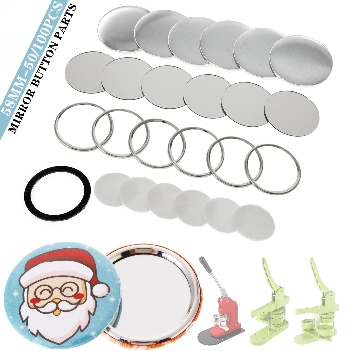 Blank Mirror Badge Button Part - Button Badge Blank recension och pris