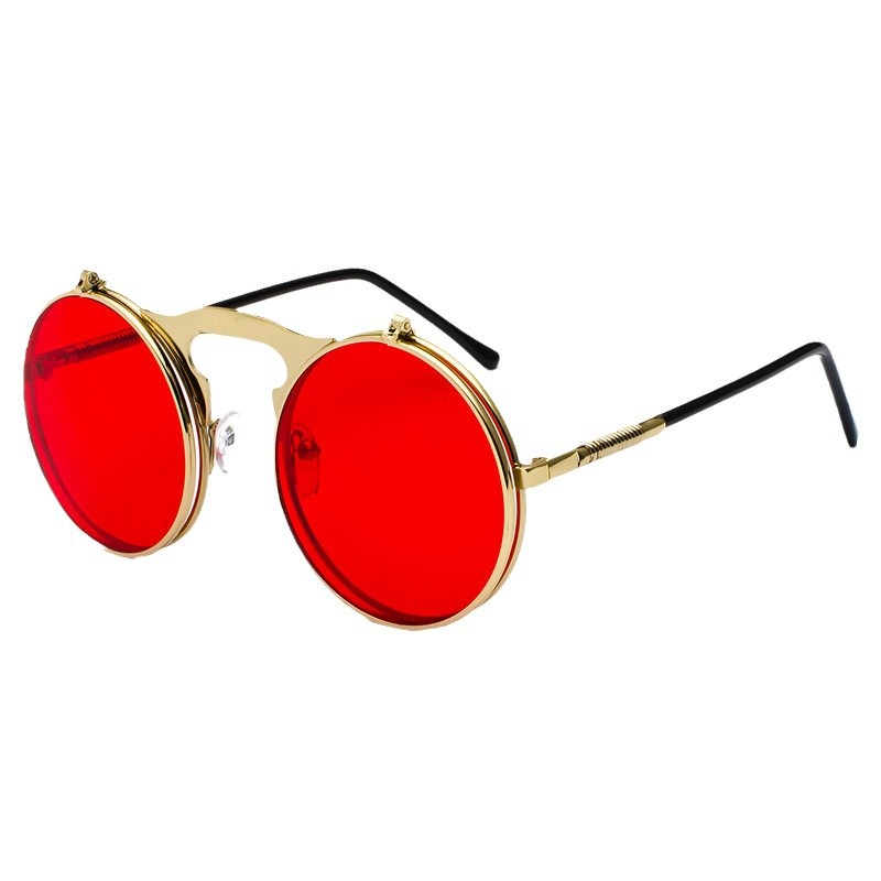 Retro Steampunk Red Round Sung - Metal Photo Panel recension och pris